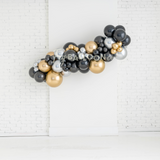 Black, Gold & Silver Balloon Garland
