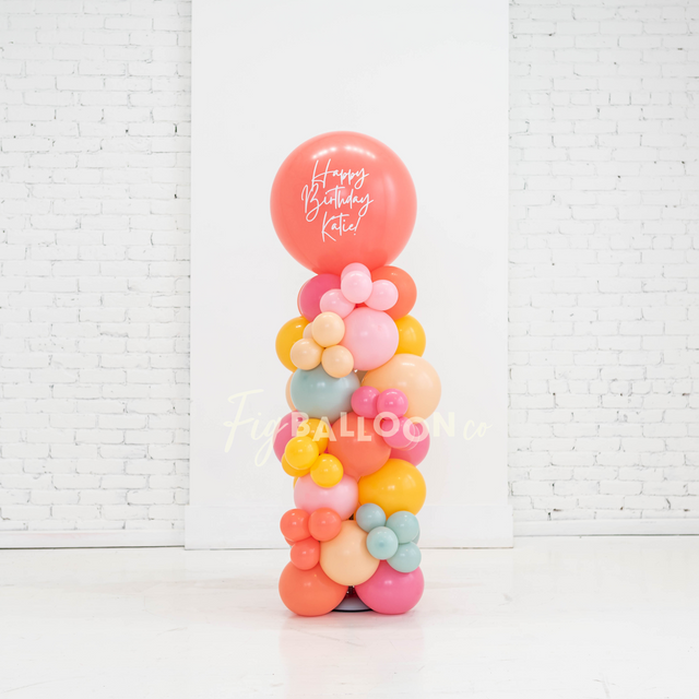 Colorful Balloon Column with custom jumbo topper