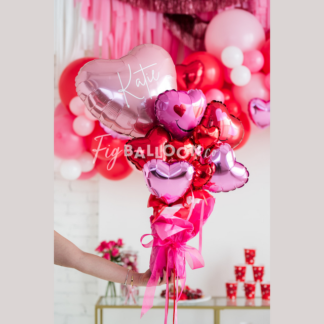 Pink & Red Hearts Bouquet