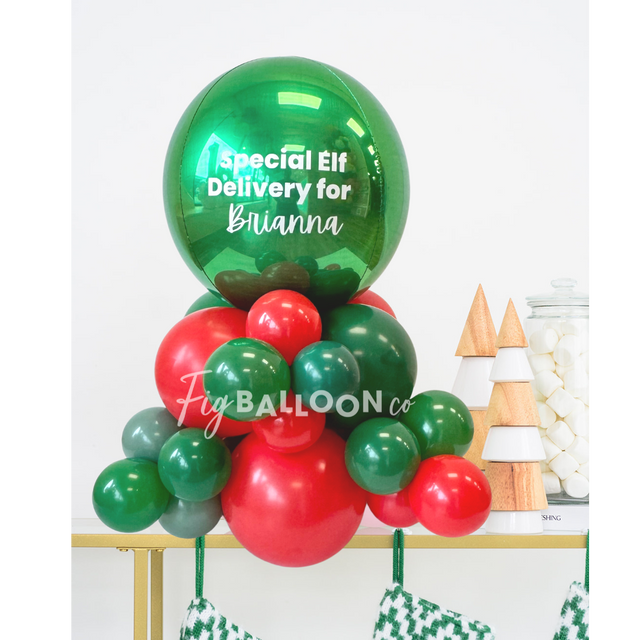 Custom Elf-on-the-shelf Tabletop Balloon Cluster