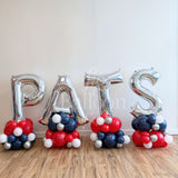 Patriots Super Bowl PATS Balloon Letter Stacks