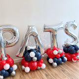 Patriots Super Bowl PATS Balloon Letter Stacks