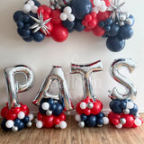 Patriots Super Bowl PATS Balloon Letter Stacks