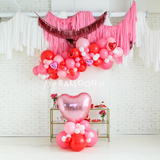 Reds & Pinks Large Heart Balloon Cluster
