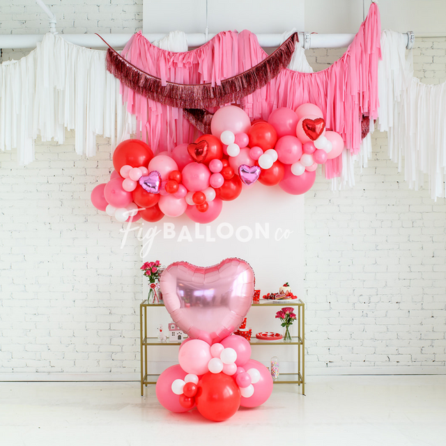 Reds & Pinks Large Custom Heart Balloon Cluster