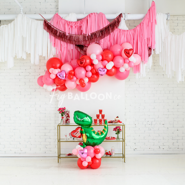 Valentines Dinosaur Tabletop Balloon Cluster