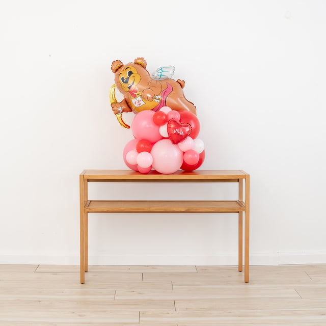 Teddy Bear Cupid Balloon Stack