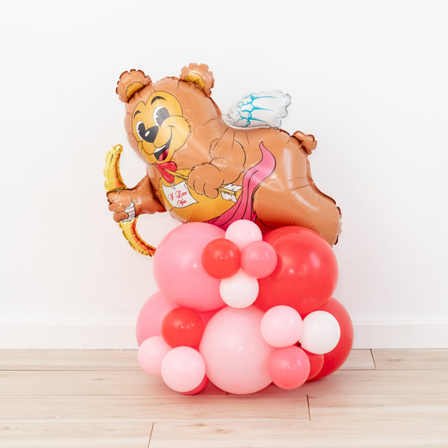 Teddy Bear Cupid Balloon Stack