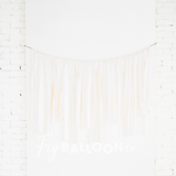 White Fringe Vinyl Banner