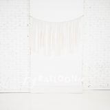 White Fringe Vinyl Banner