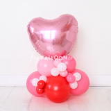 Reds & Pinks Large Heart Balloon Cluster