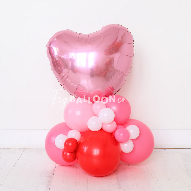 Reds & Pinks Large Custom Heart Balloon Cluster