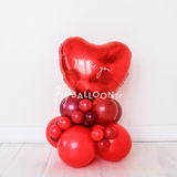 Shades of Red Large Heart Balloon Cluster
