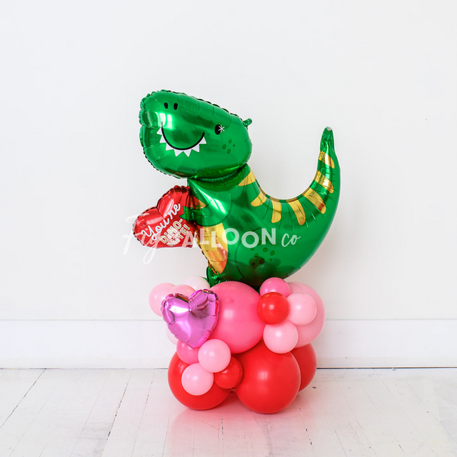 Valentines Dinosaur Tabletop Balloon Cluster