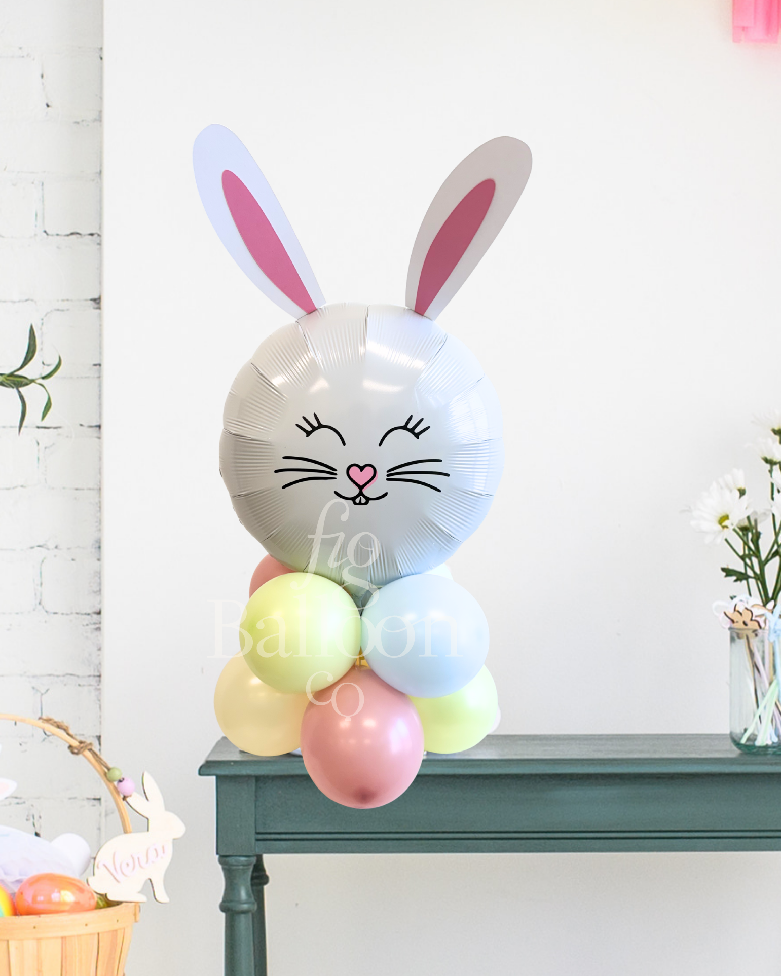 Reaster Rabbit Balloon Stack Easter Bunny Tabletop Stack – Fig Balloon Co.