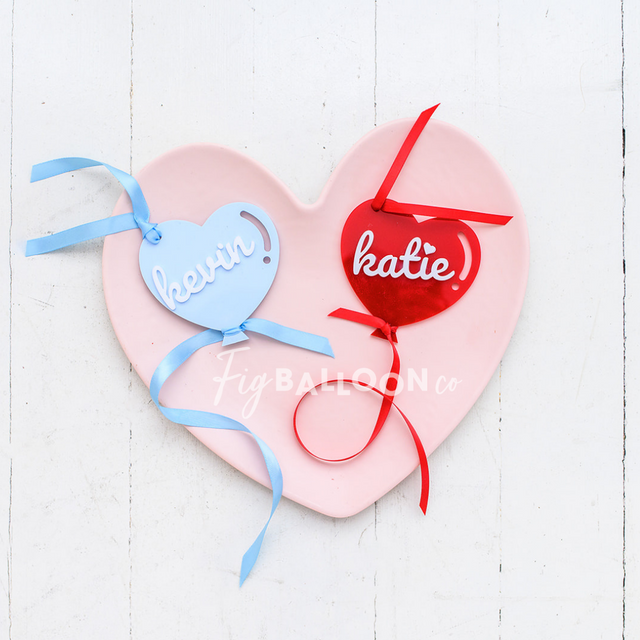 Custom Valentine's Heart Balloon Acrylic Gift Tag Ornament