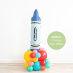 Back to School Crayon Balloon Stack with Custom Name