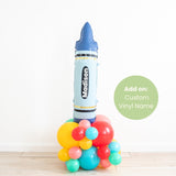 Back to School Crayon Balloon Stack with Custom Name