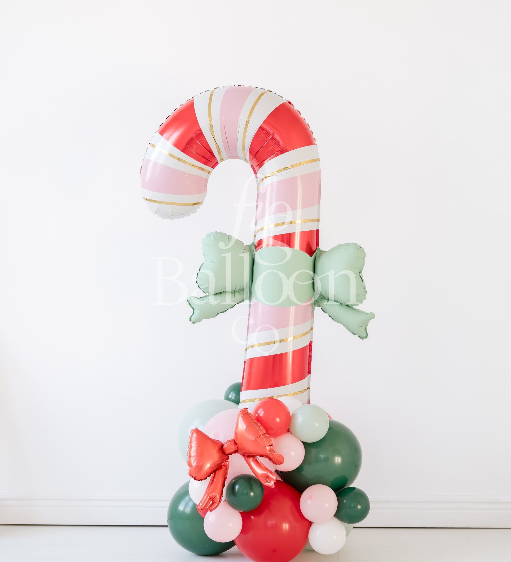 Bow Candy Cane Balloon Stack