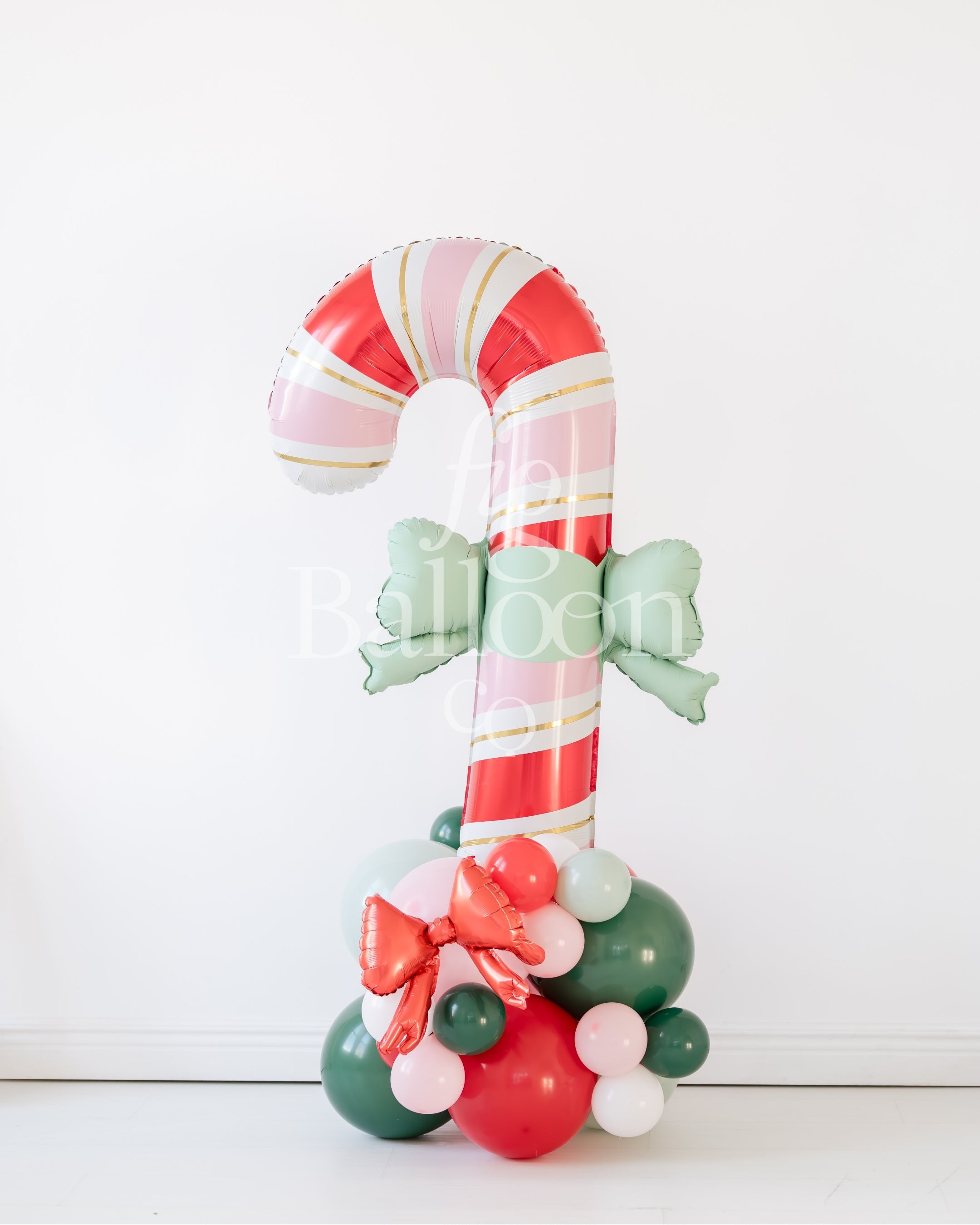 Bow Candy Cane Balloon Stack