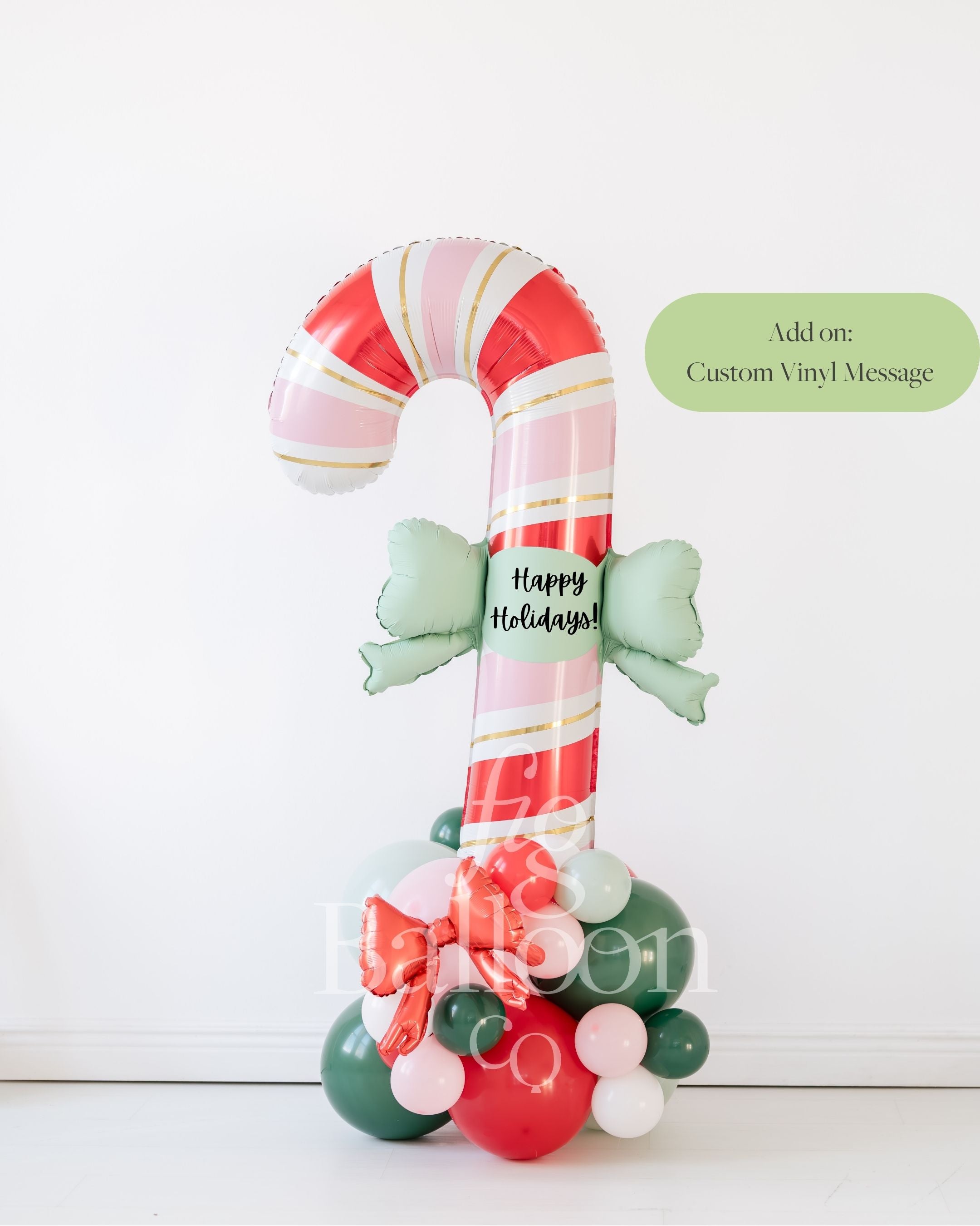Bow Candy Cane Balloon Stack