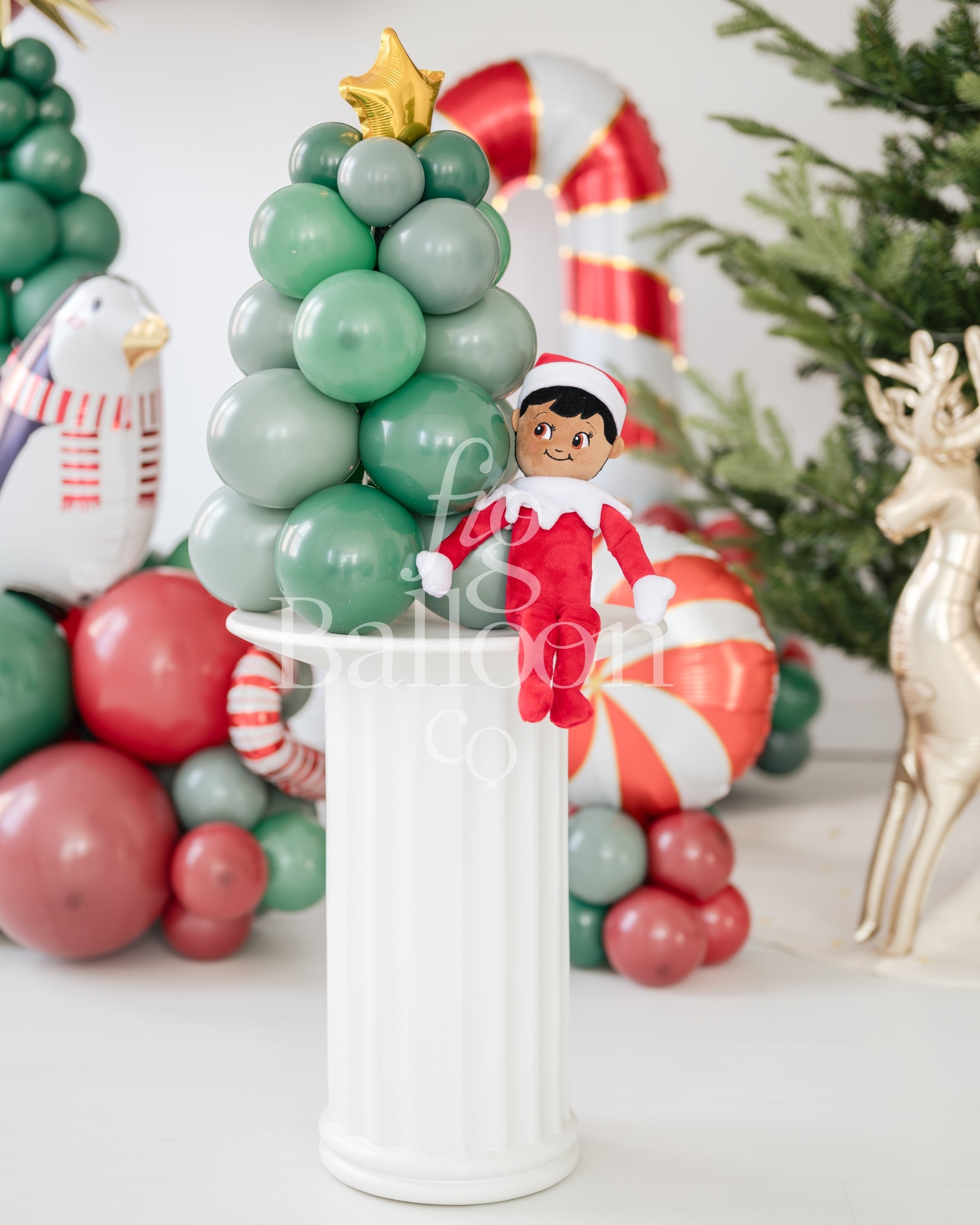 Christmas Tree Tabletop Balloon Stack