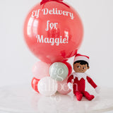 Customizable Elf Delivery Tabletop Balloon Stack