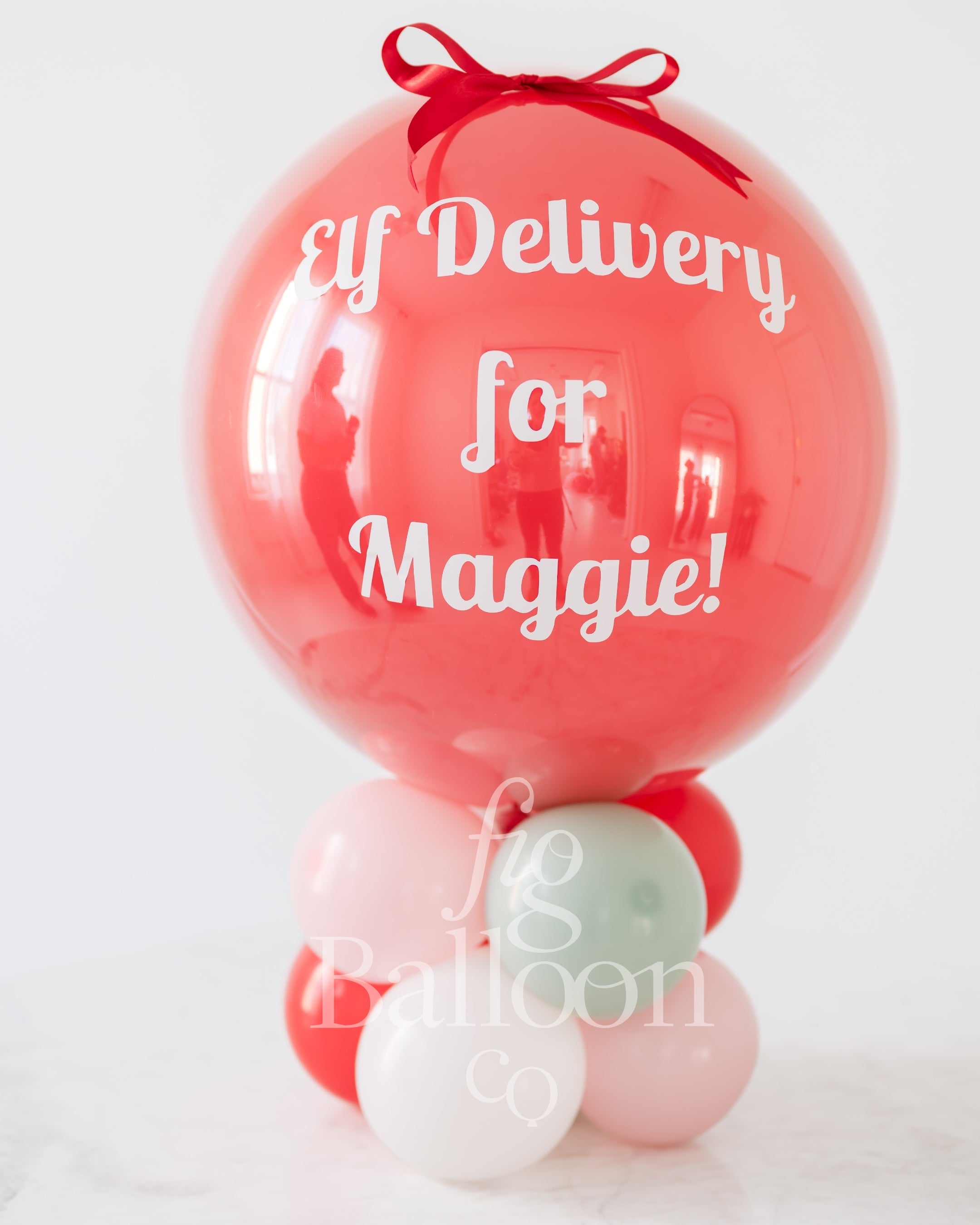 Customizable Elf Delivery Tabletop Balloon Stack
