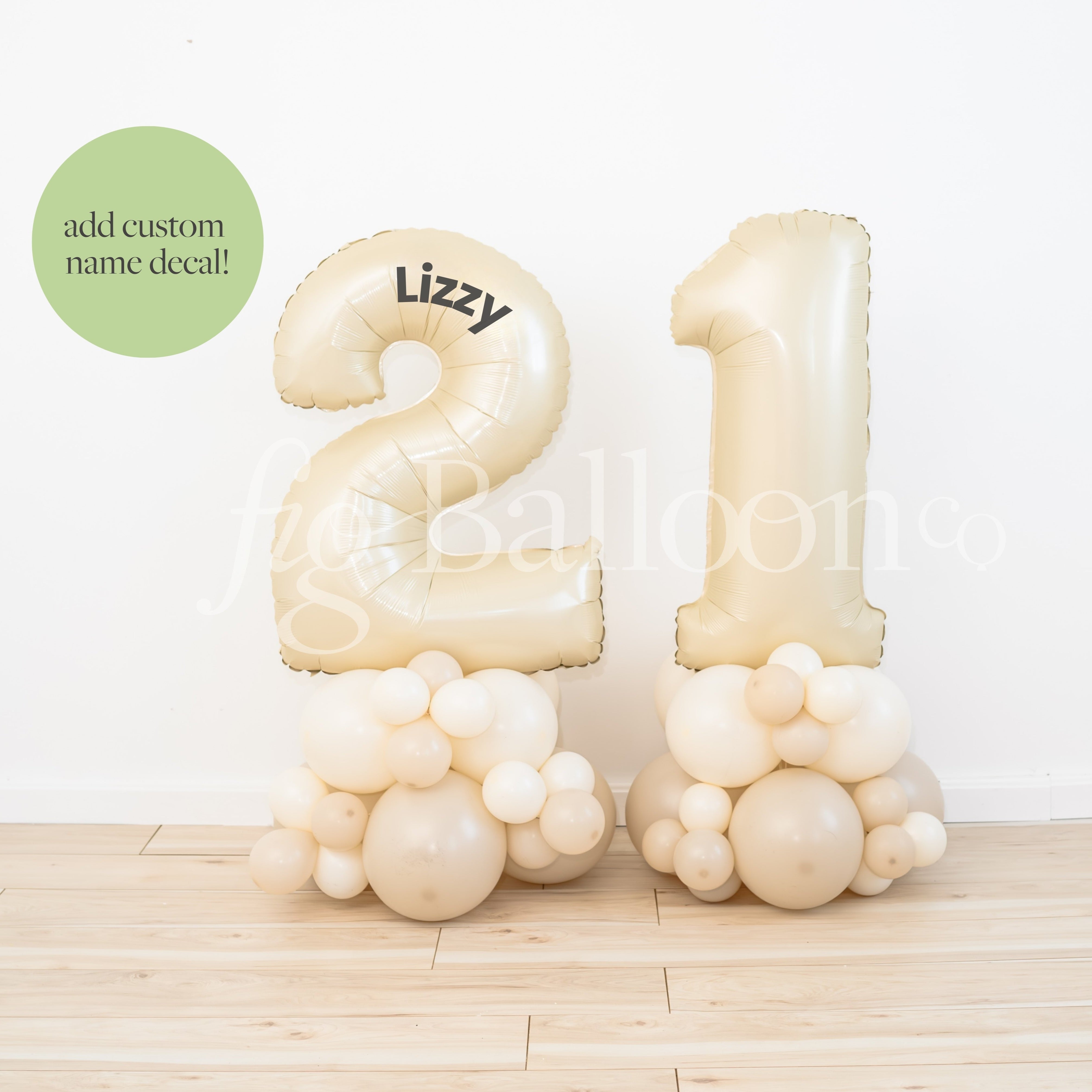 Fig Balloon Co Number Stacks with Name