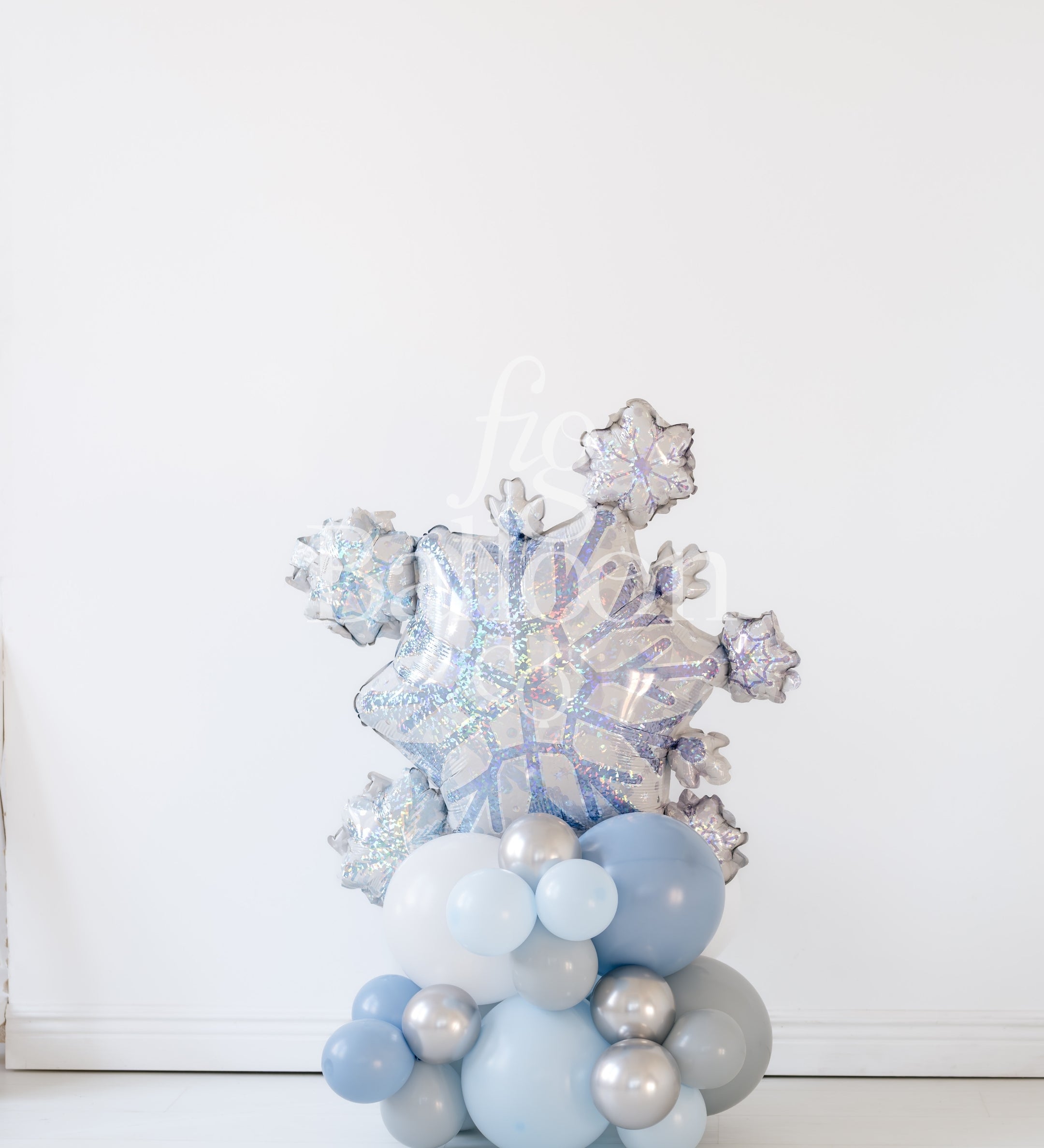Iridescent Snowflake Balloon Stack