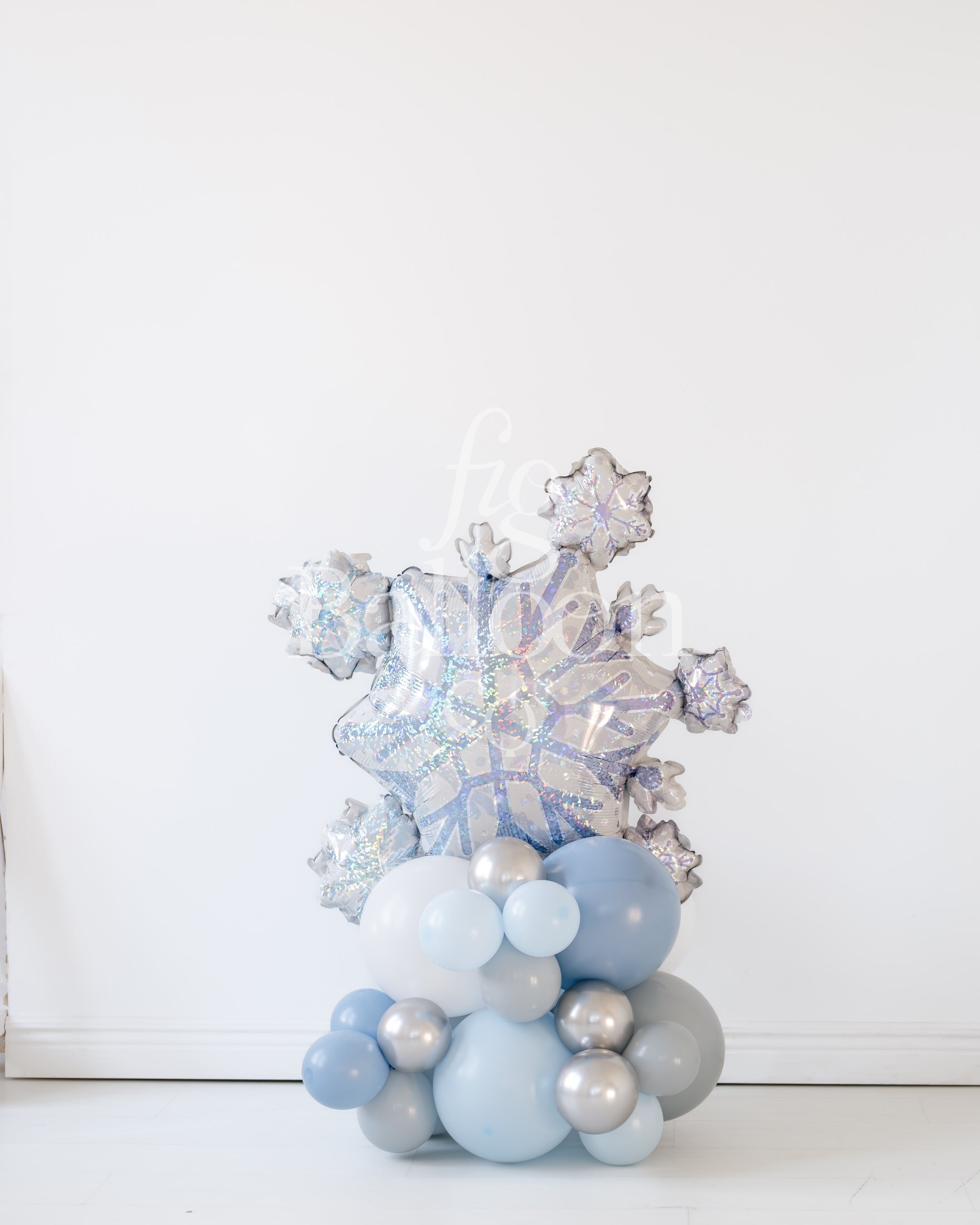 Iridescent Snowflake Balloon Stack