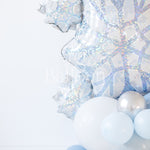 Iridescent Snowflake Balloon Stack