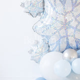 Iridescent Snowflake Balloon Stack