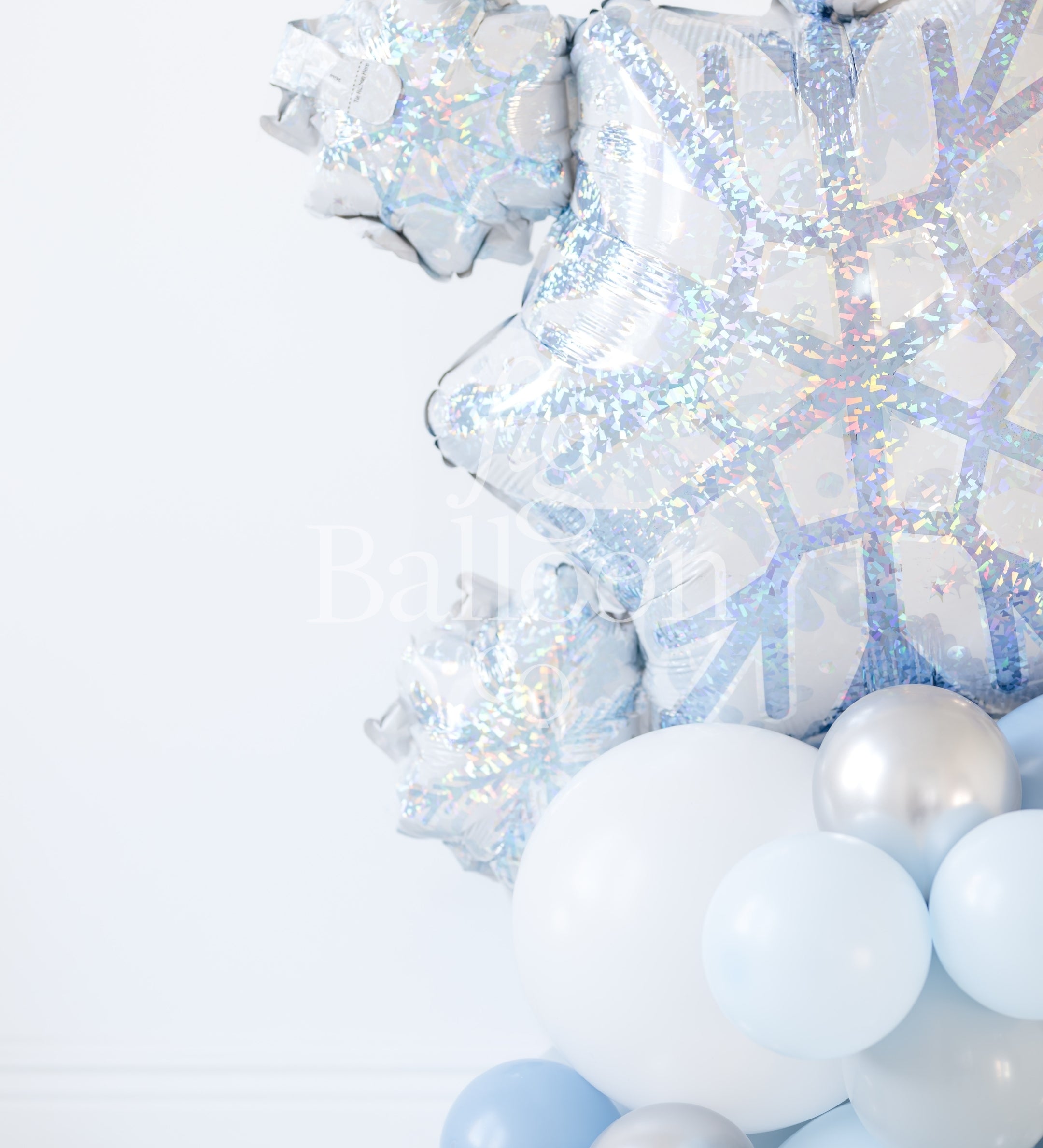 Iridescent Snowflake Balloon Stack
