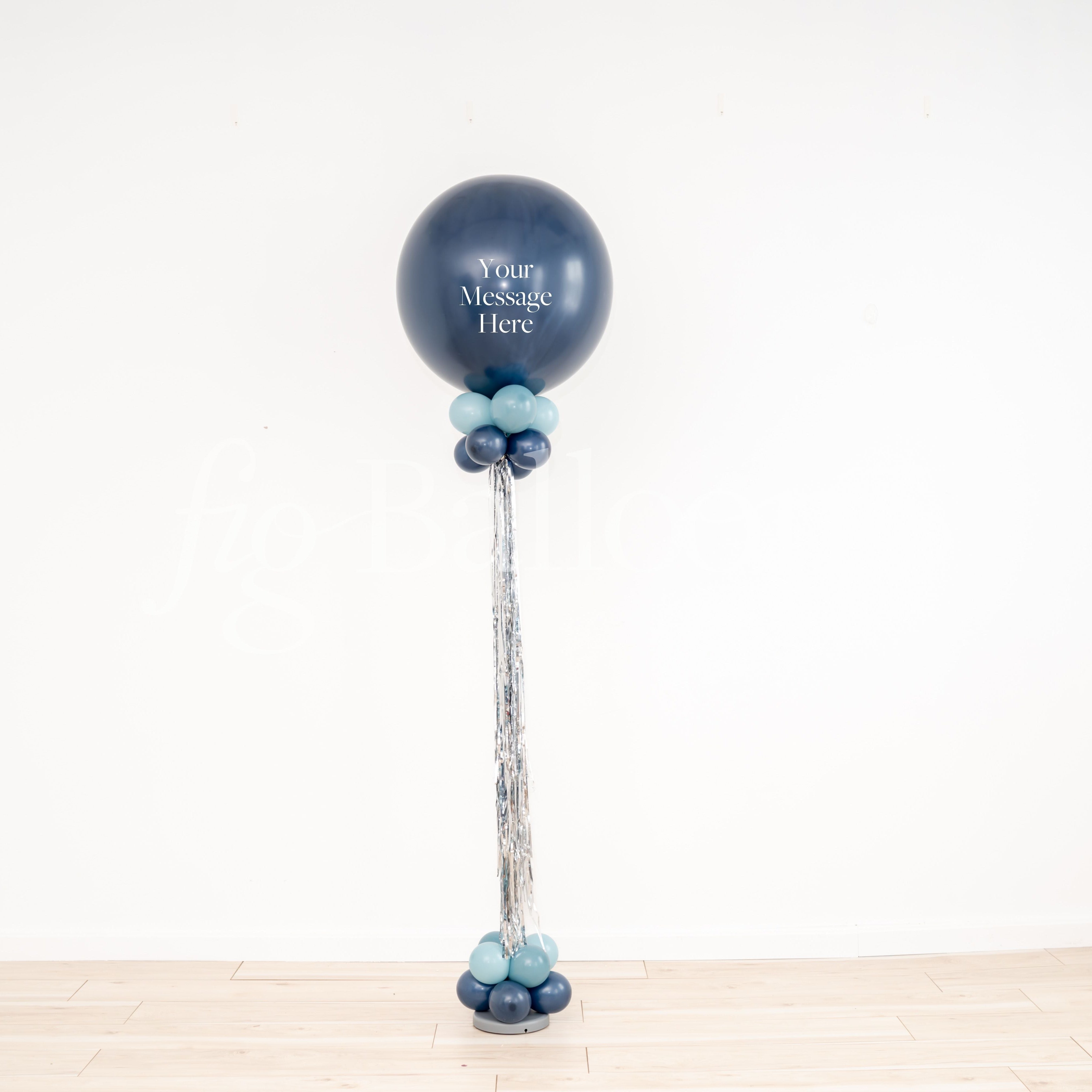Jumbo Balloon on a stand custom message