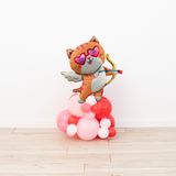 Valentines Cat Cupid Balloon Cluster