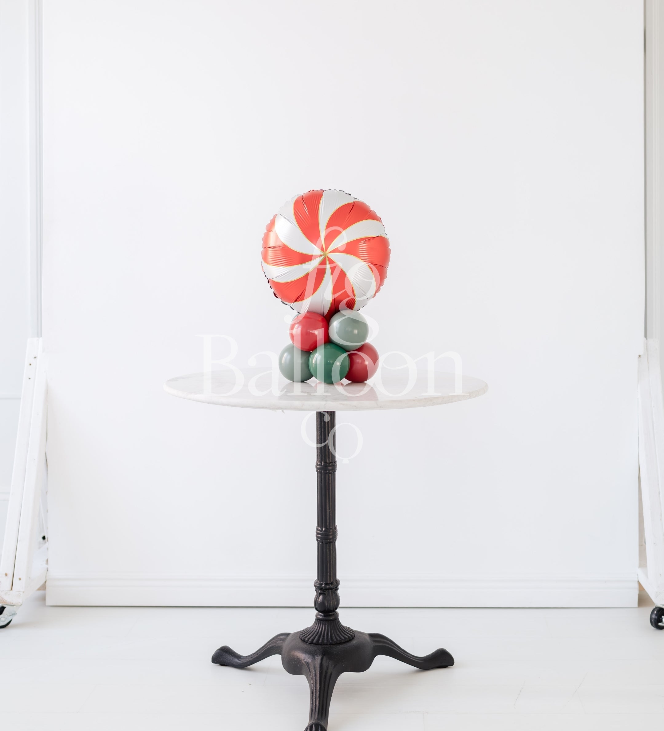 Peppermint Twist Tabletop Balloon Stack