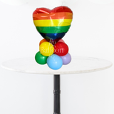 Pride Rainbow Heart Balloon Tabletop Stack