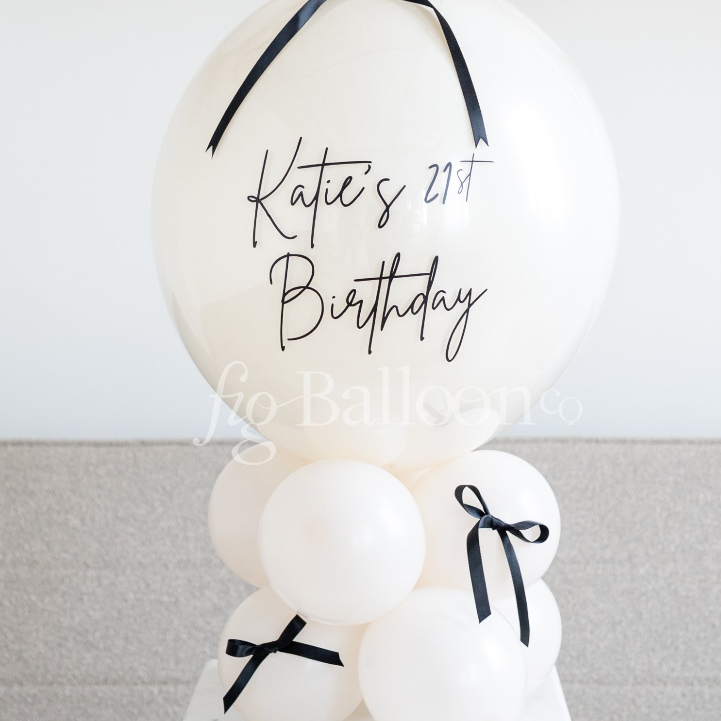 Satin Ribbon Customizable Balloon Tabletop Stack Centerpiece
