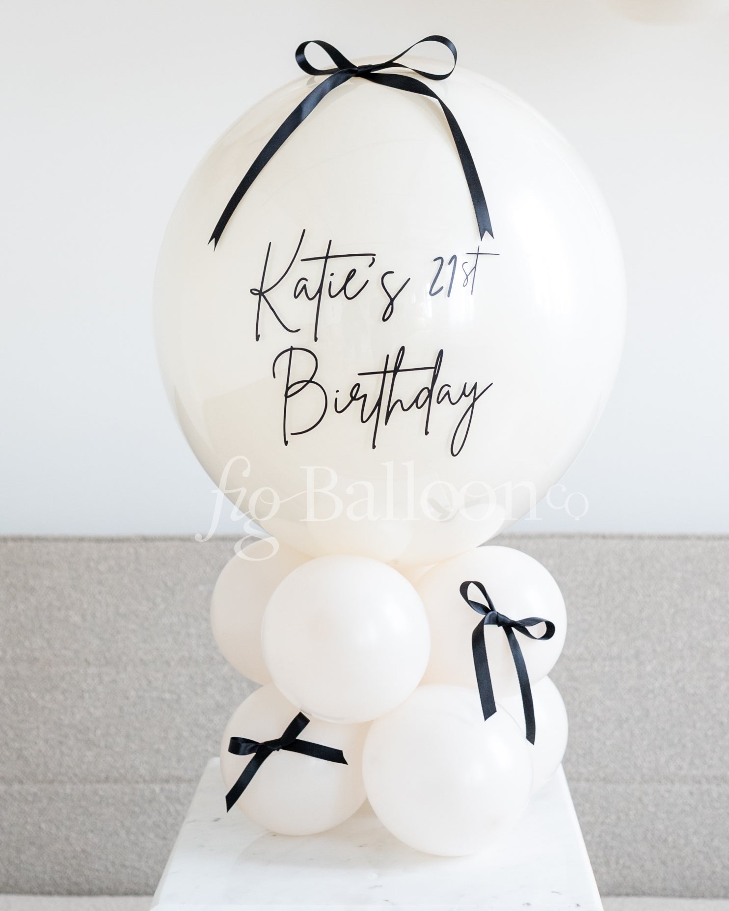 Satin Ribbon Customizable Balloon Tabletop Stack Centerpiece