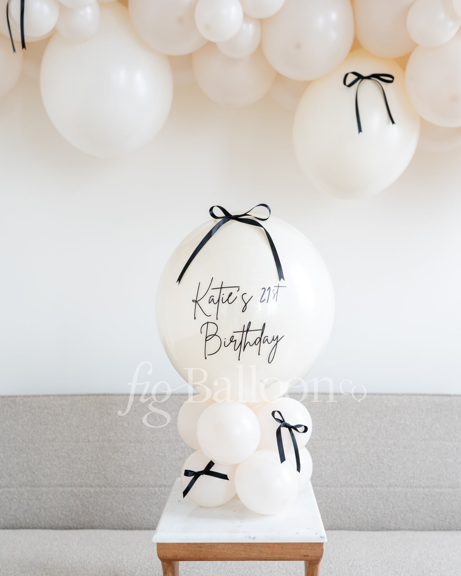 Satin Ribbon Customizable Balloon Tabletop Stack Centerpiece 2