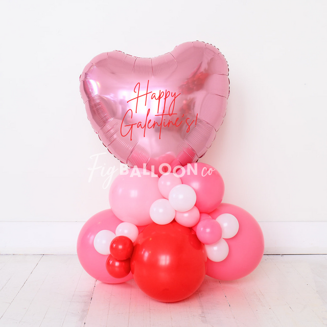 Reds & Pinks Large Custom Heart Balloon Cluster
