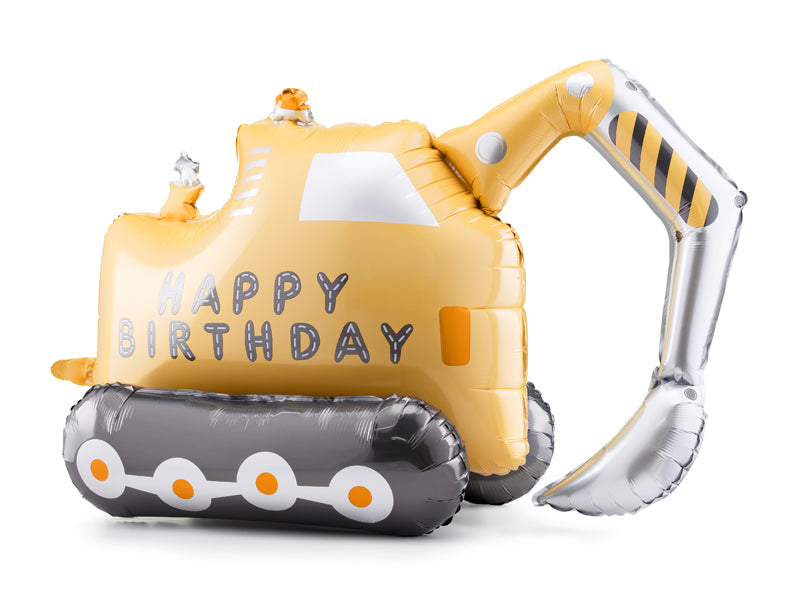 construction truck birthday balloon yellow