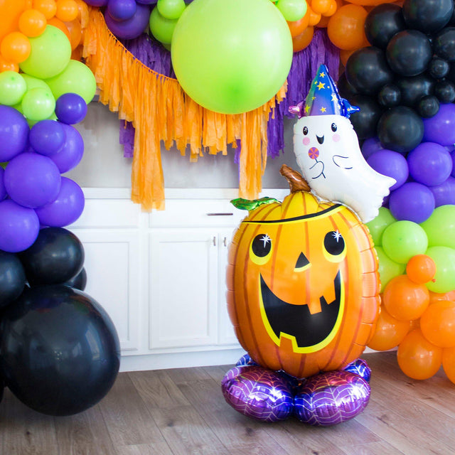 Jumbo Halloween Pumpkin with Ghost Balloon