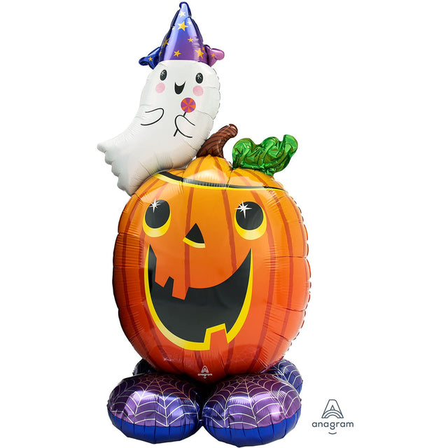 Jumbo Halloween Pumpkin with Ghost Balloon