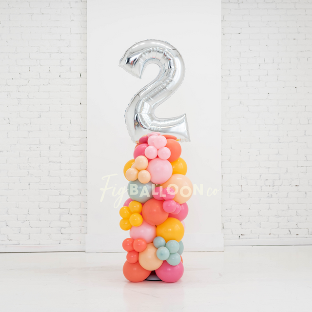 Balloon Column with Number (you pick colors!)