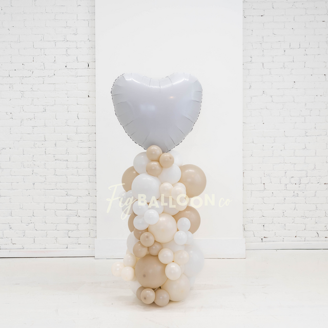 Balloon Column with White Heart (you pick colors!)