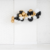 Black, Gold & White Balloon Garland