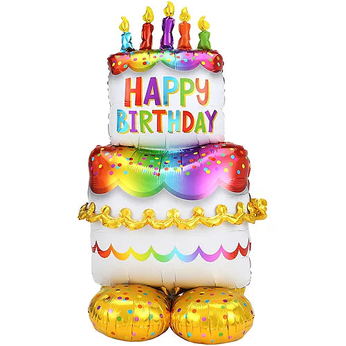 Jumbo Birthday Cake Balloon (Free-standing)